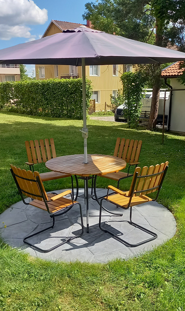 Präglad markbetong uteplats